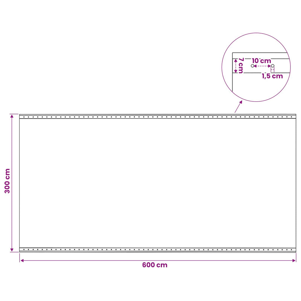 vidaXL Plandeka z oczkami zielony 3 x 6 m 260 gsm PE