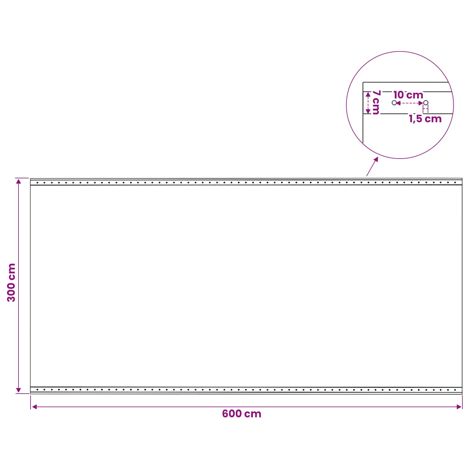vidaXL Plandeka z oczkami zielony 3 x 6 m 260 gsm PE