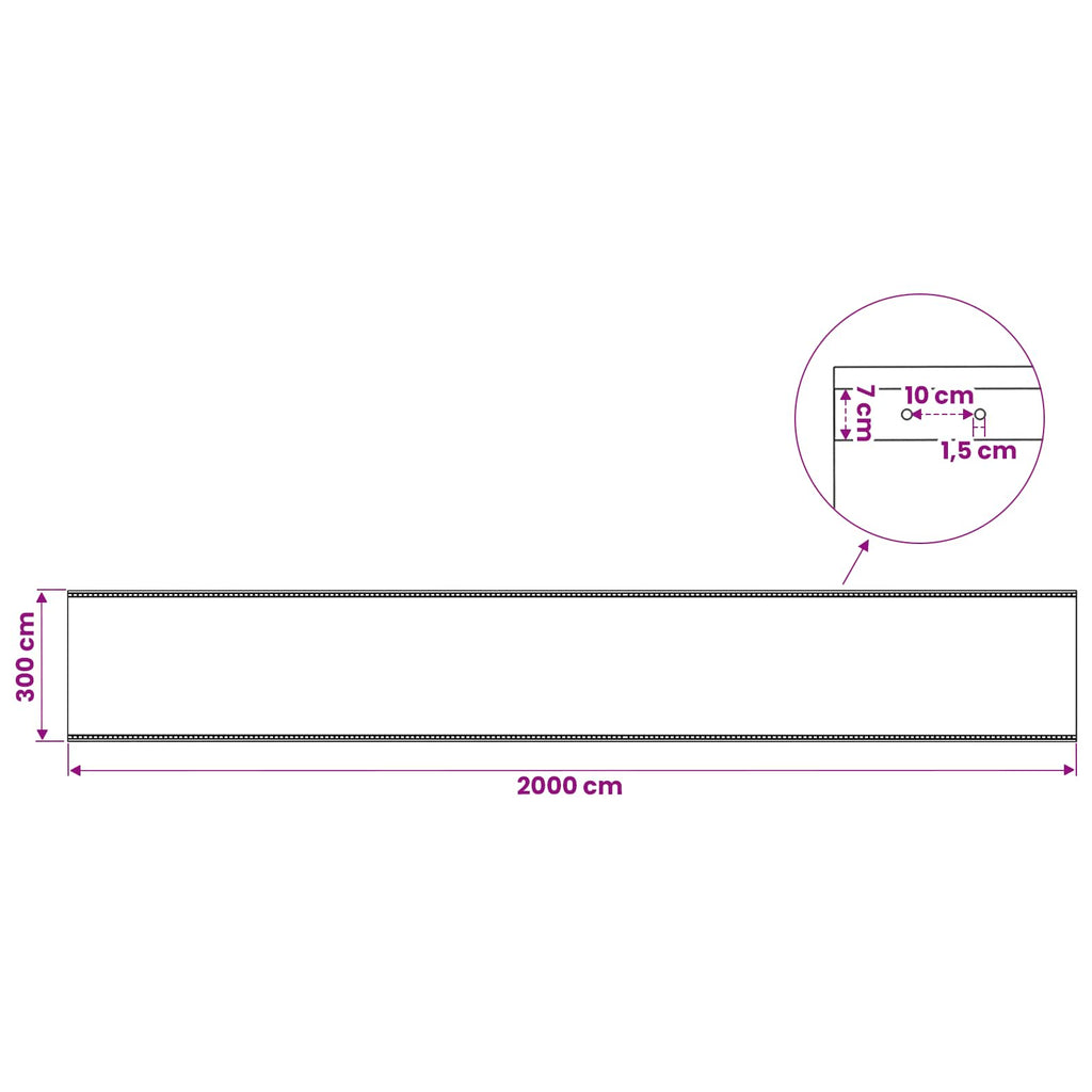 vidaXL Plandeka z oczkami zielony 3 x 20 m 260 gsm PE