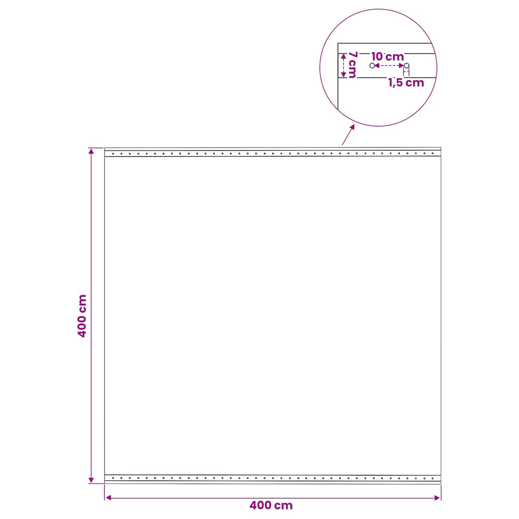 vidaXL Plandeka Leno zielony 4 x 4 m 260 gsm PE