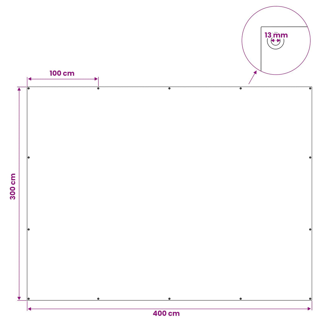 vidaXL Plandeka z oczkami jasnoszary 3 x 4 m 90 g / m² PE