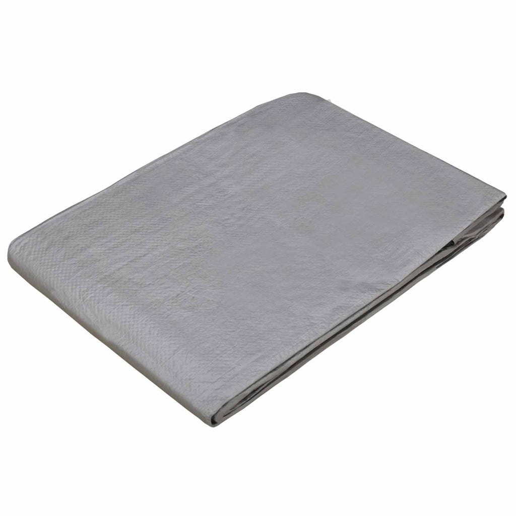 vidaXL Plandeka z oczkami jasnoszary 6 x 6 m 90 gsm PE