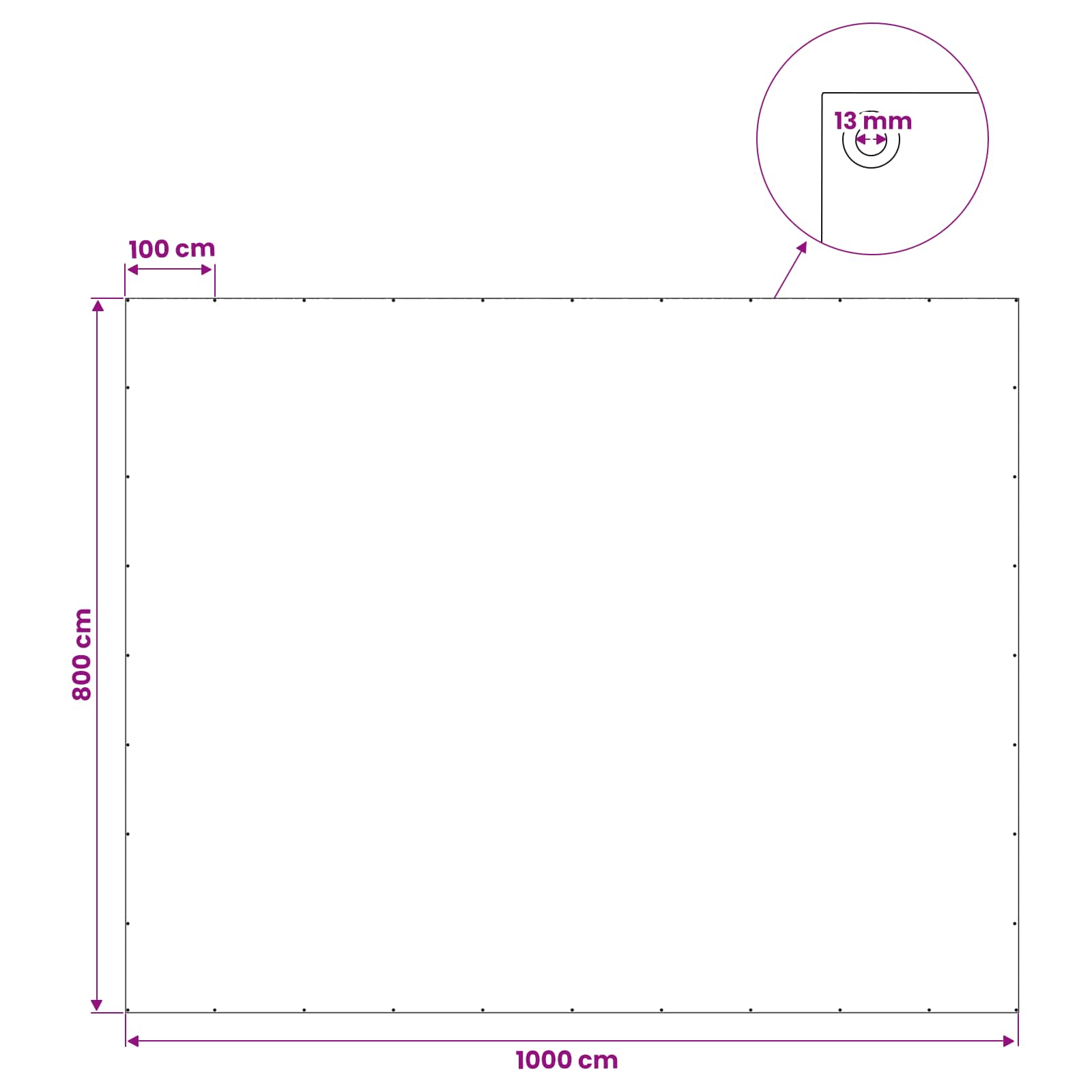 vidaXL Plandeka z oczkami jasnoszary 8 x 10 m 90 gsm PE