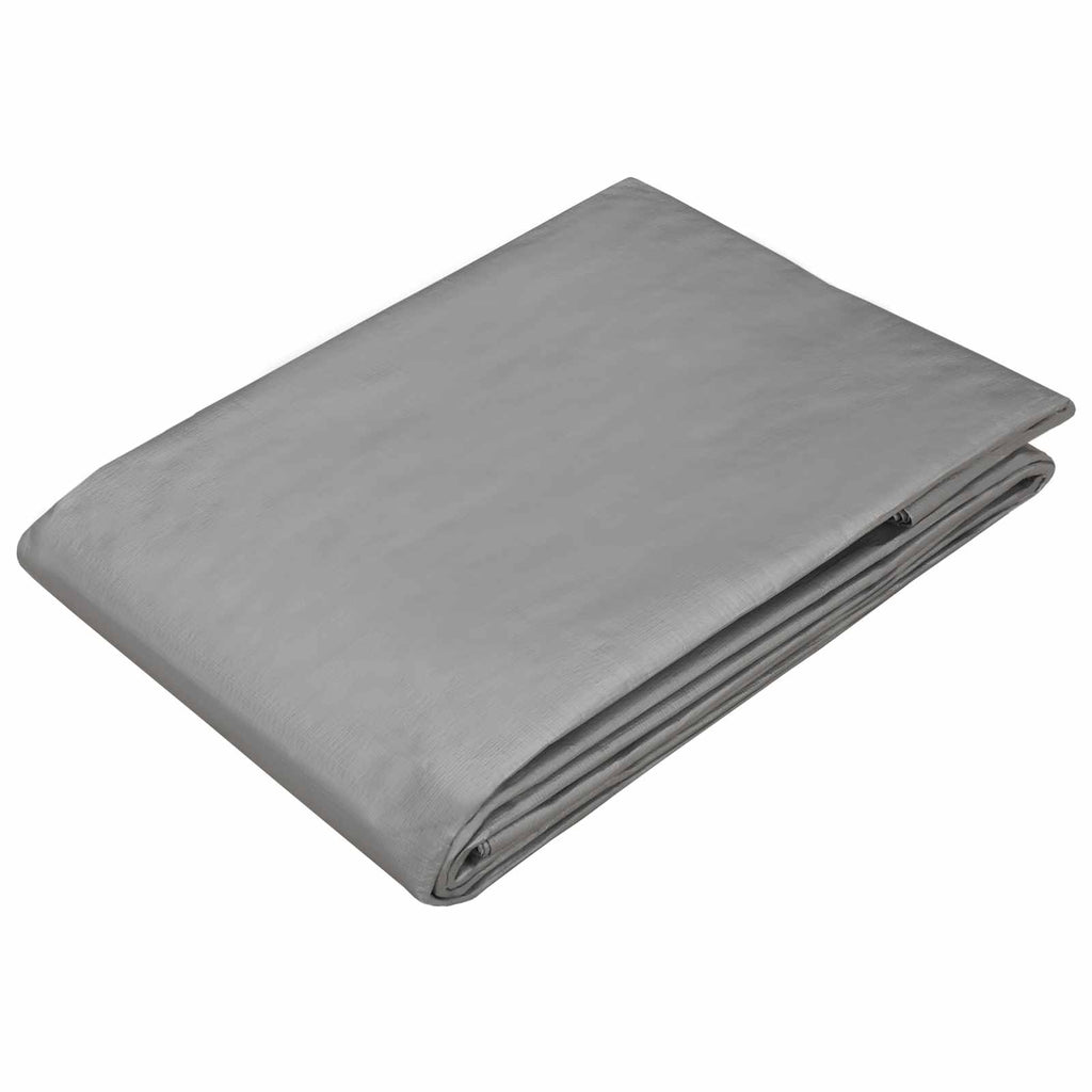 vidaXL Plandeka z oczkami jasnoszary 8 x 12 m 180 gsm PE