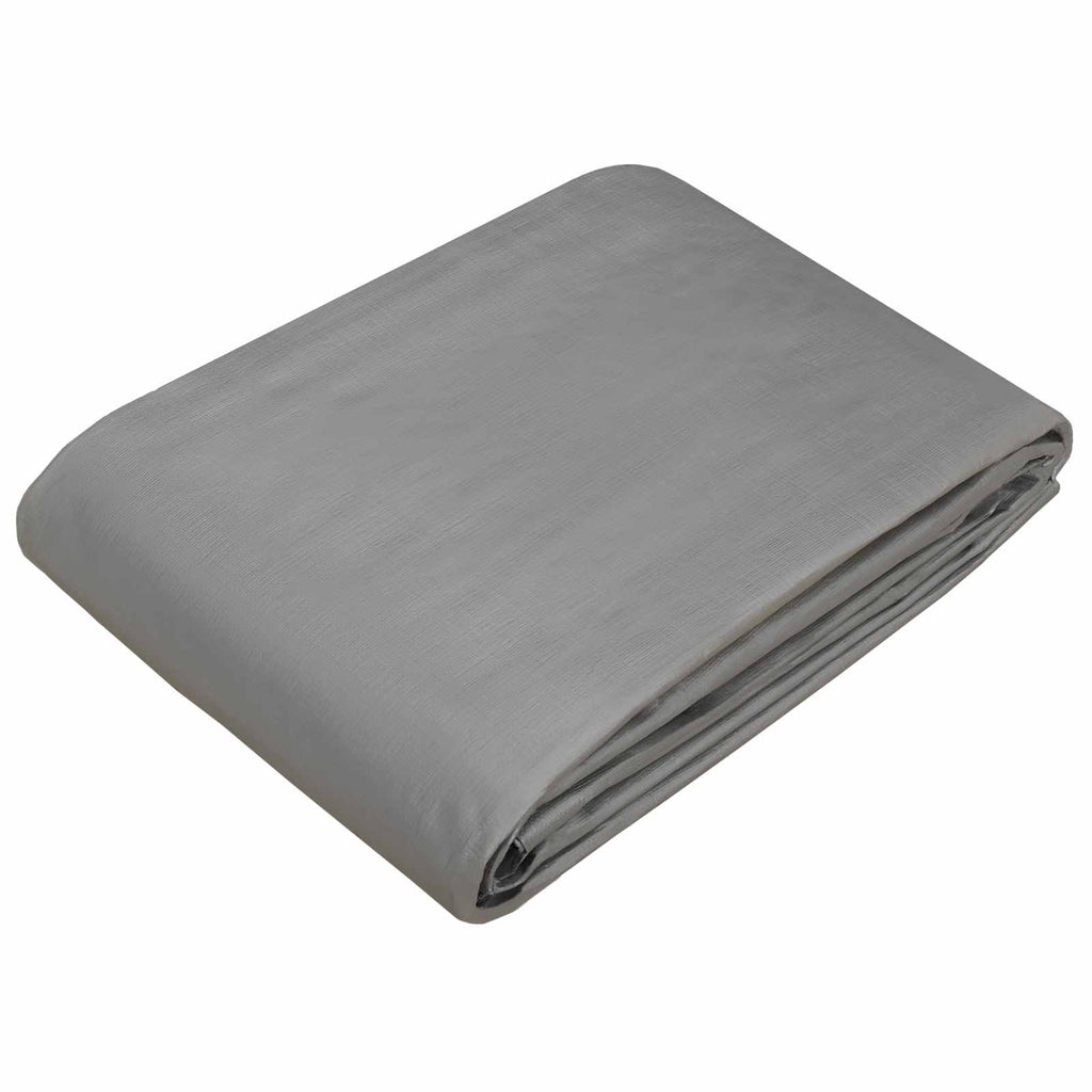 vidaXL Plandeka z oczkami jasnoszary 3 x 3 m 260 gsm PE