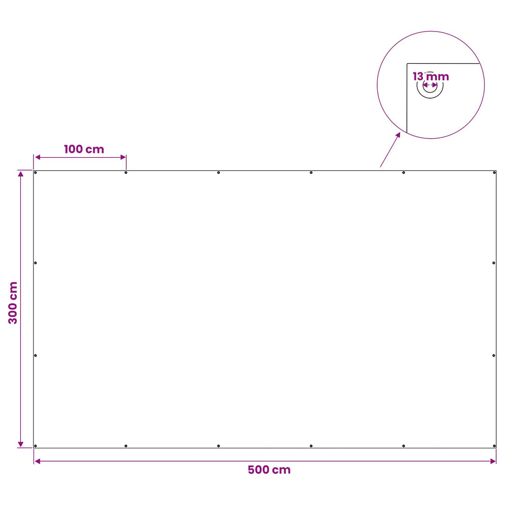 vidaXL Plandeka z oczkami jasnoszary 3 x 5 m 260 gsm PE