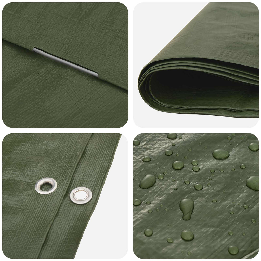 vidaXL Plandeka z oczkami zielony 3 x 3 m 90 gsm PE