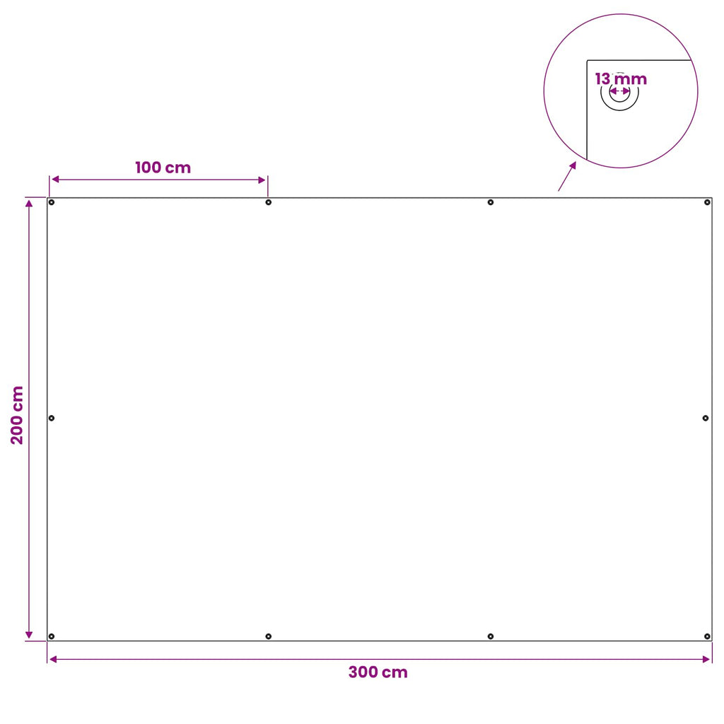 vidaXL Plandeka z oczkami zielony 2 x 3 m 260 gsm PE