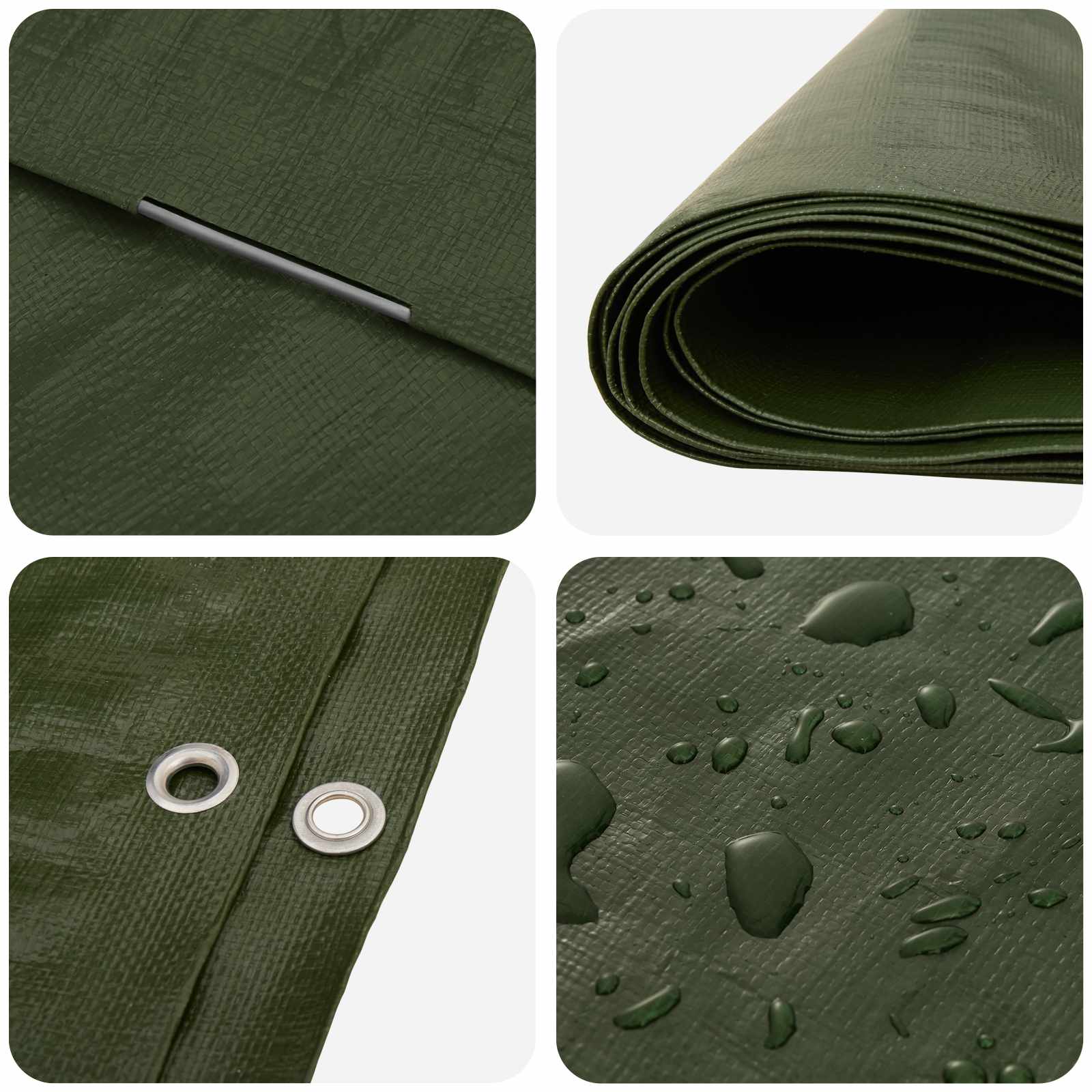 vidaXL Plandeka z oczkami zielony 4 x 5 m 260 gsm PE