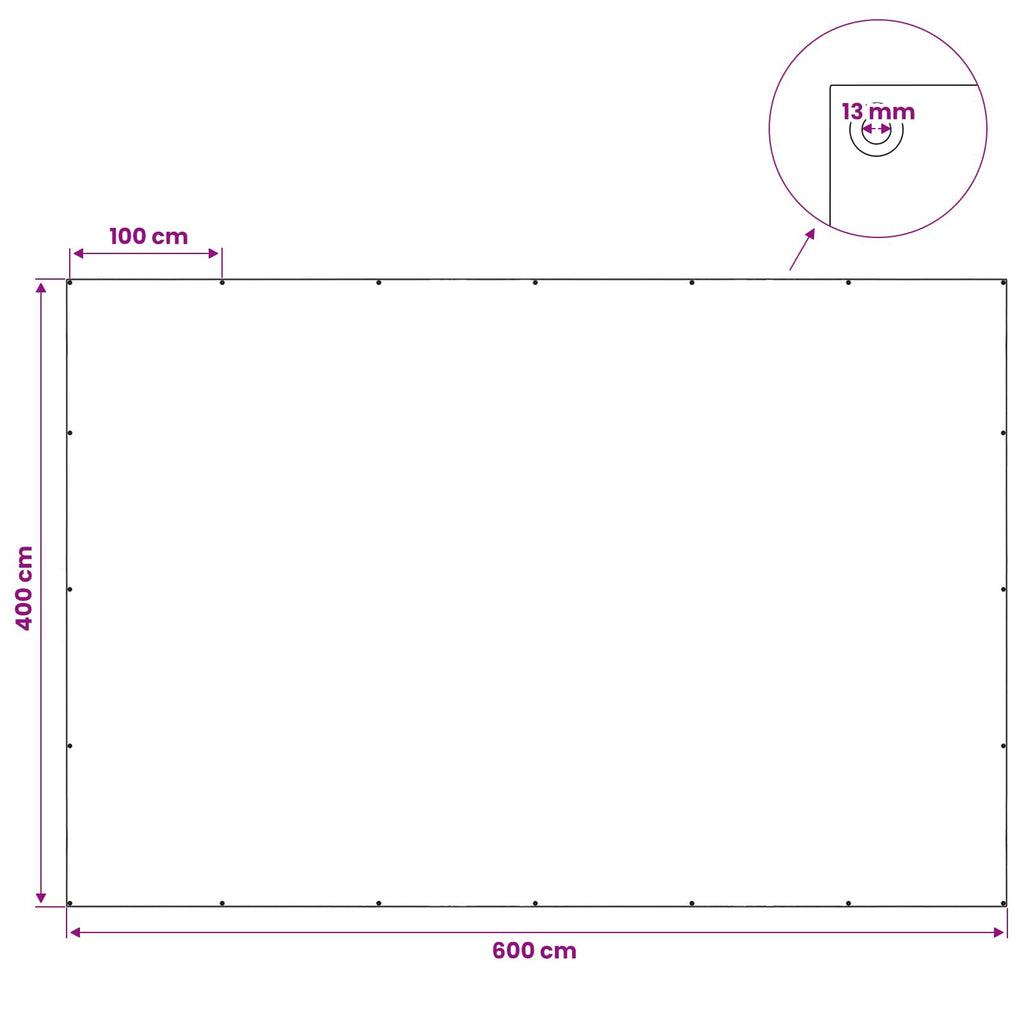 vidaXL Plandeka z oczkami Biały 4 x 6 m 180 gsm PE