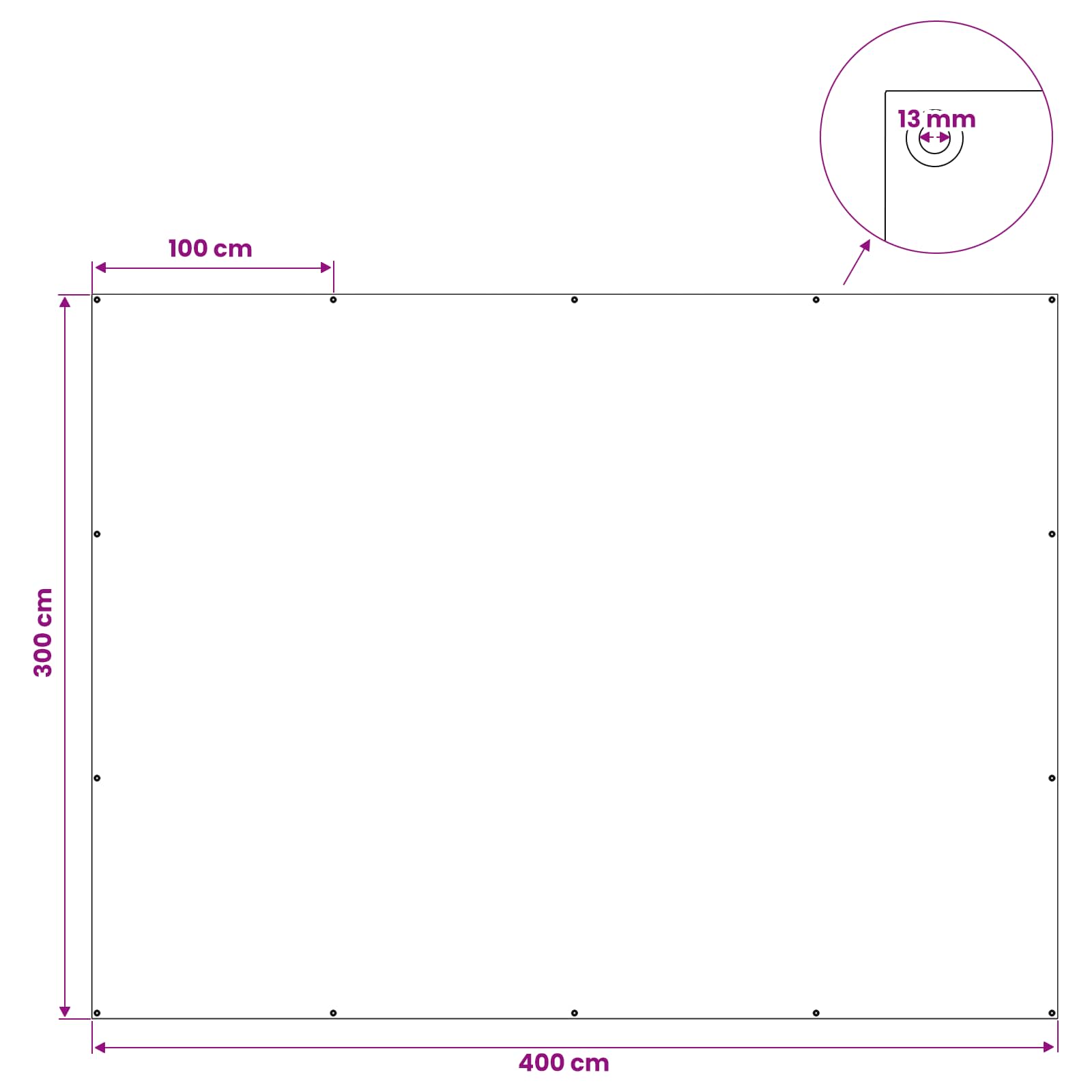 vidaXL Plandeka z oczkami Biały 3 x 4 m 260 gsm PE