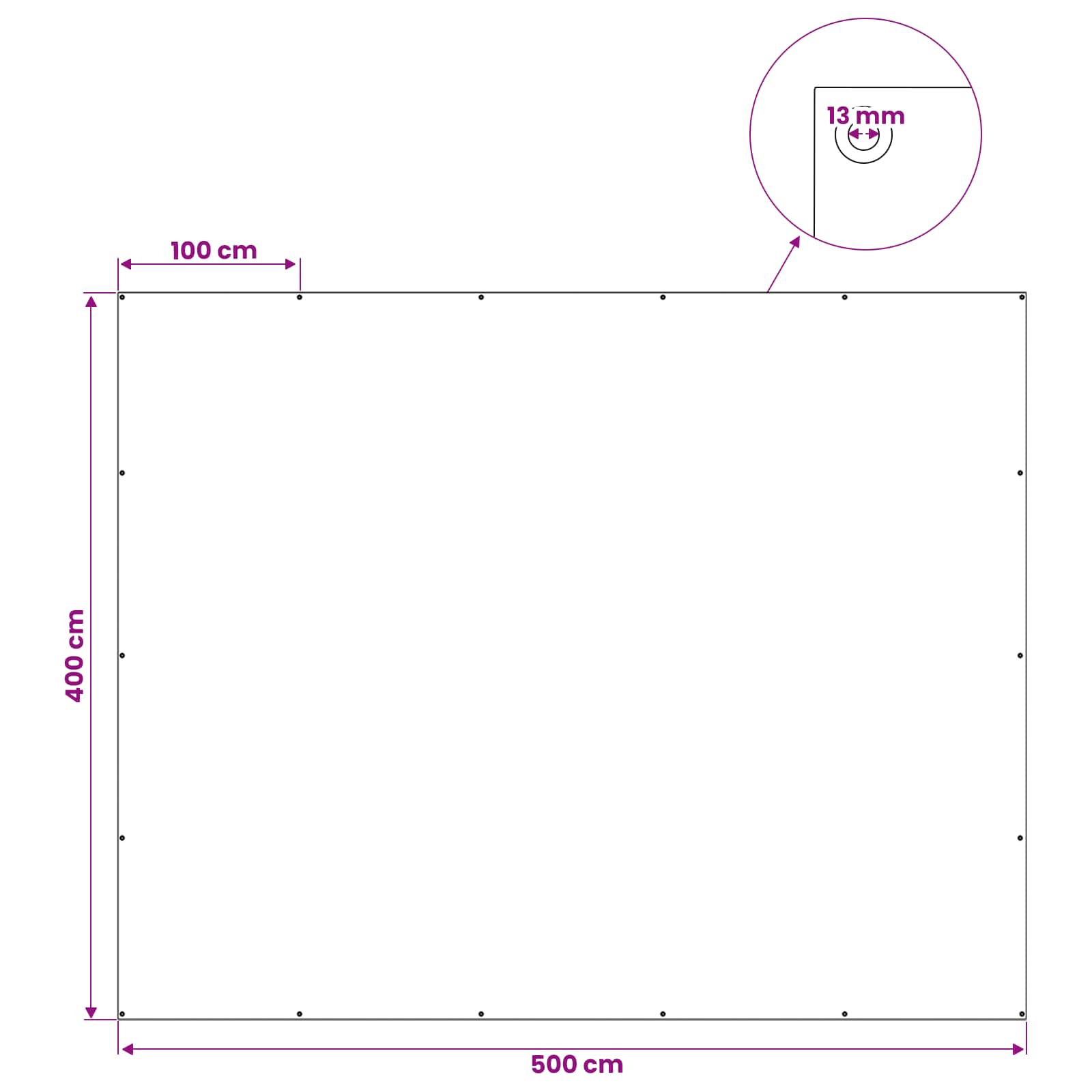 vidaXL Plandeka z oczkami Biały 4 x 5 m 260 gsm PE