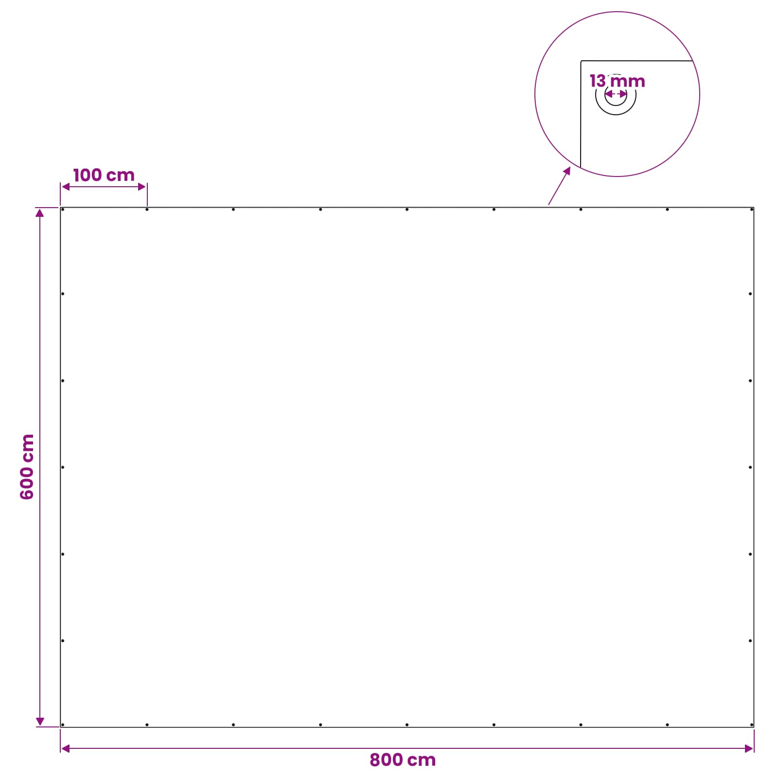 vidaXL Plandeka z oczkami Szary antracytowy 6 x 8 m 180 g / m2 PE