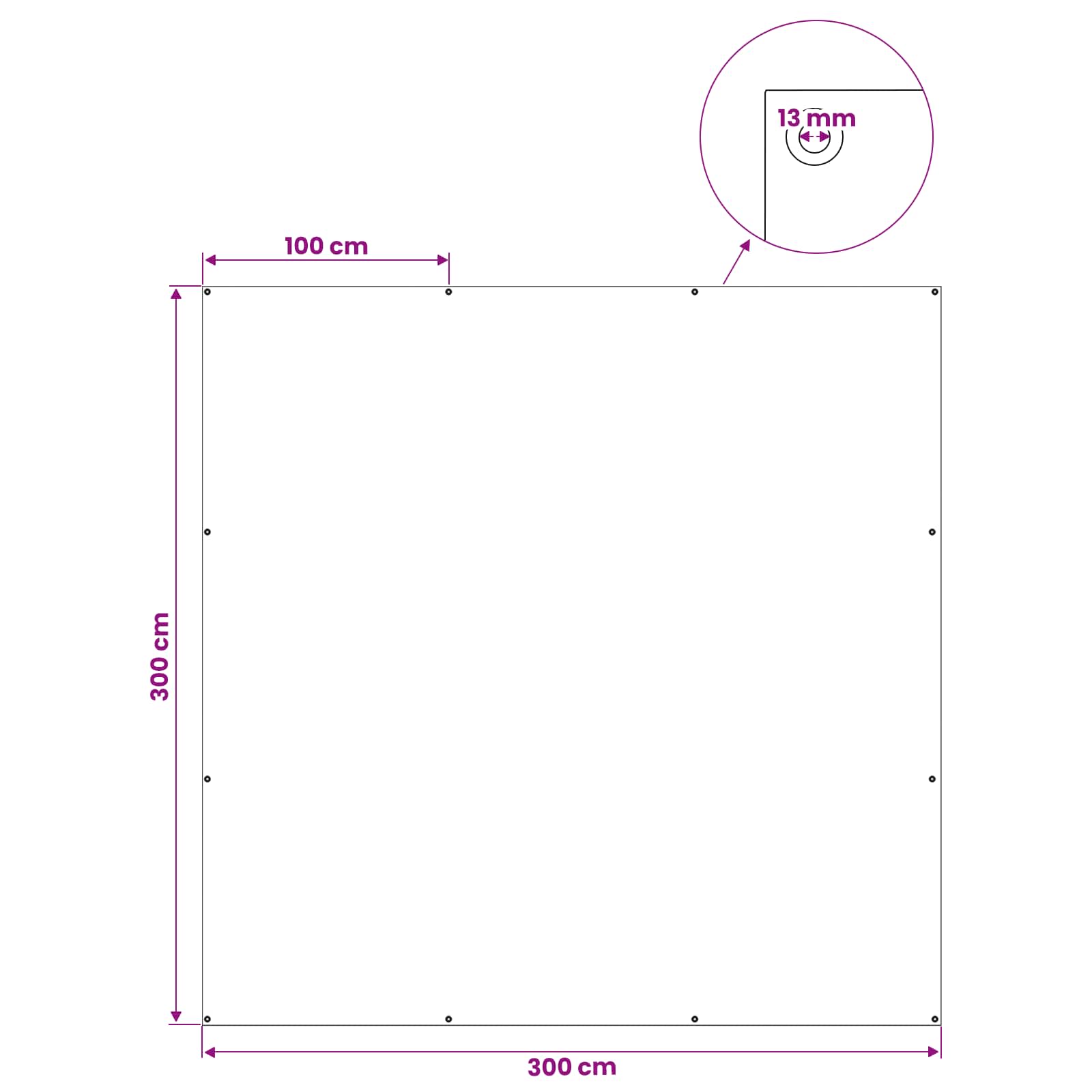 vidaXL Plandeka z oczkami niebieski 3 x 3 m 90 gsm PE