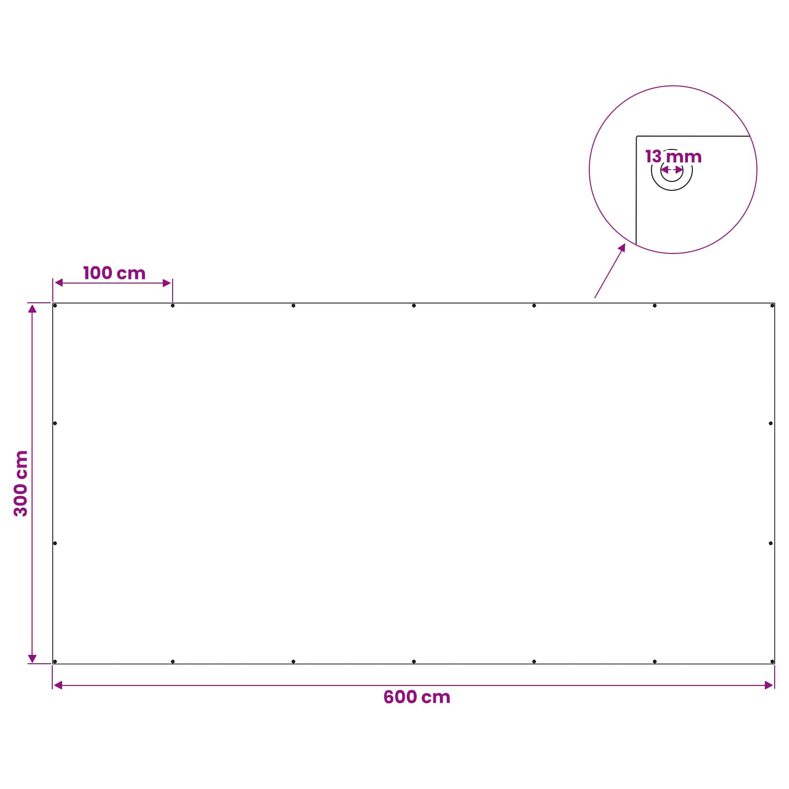vidaXL Plandeka z oczkami niebieski 3 x 6 m 90 gsm PE