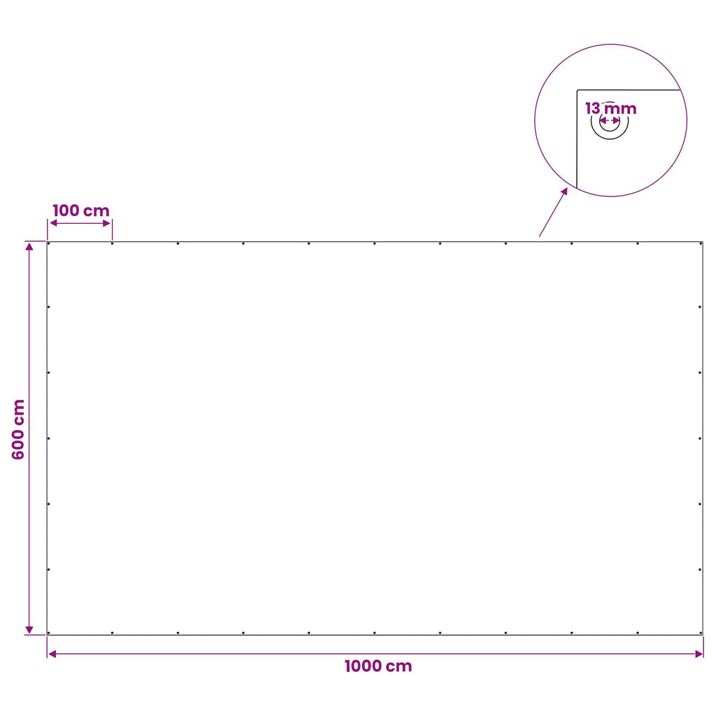 vidaXL Plandeka z oczkami niebieski 6 x 10 m 90 gsm PE