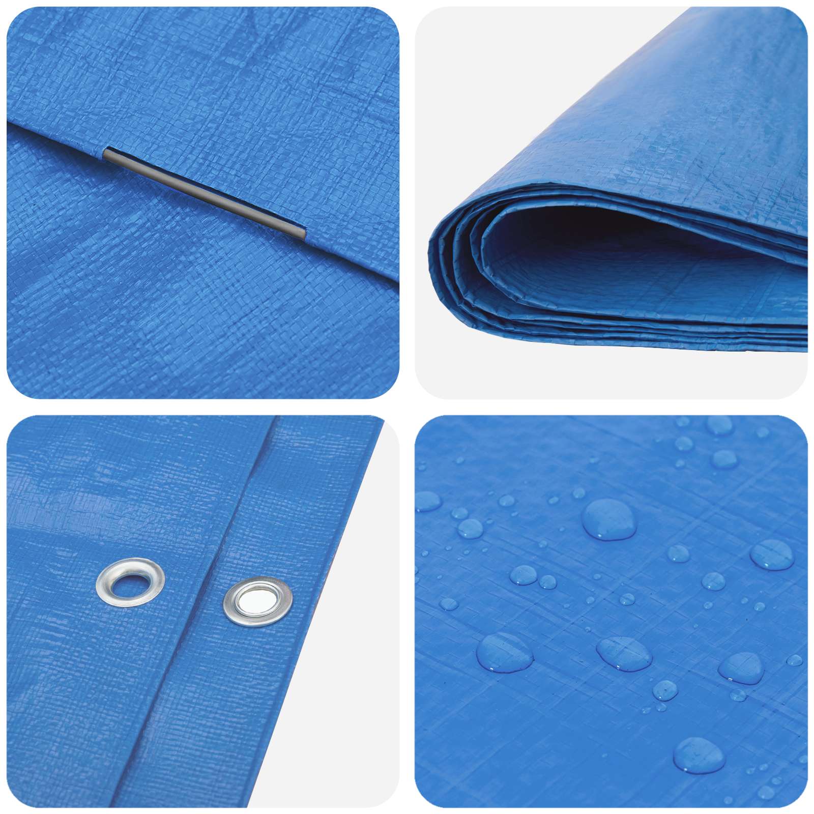 vidaXL Plandeka z oczkami niebieski 8 x 10 m 90 gsm PE