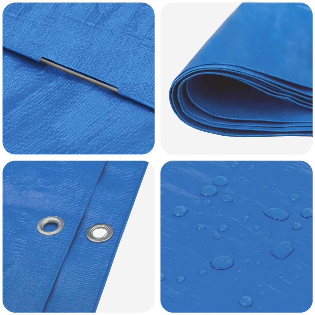 vidaXL Plandeka z oczkami niebieski 4 x 5 m 180 gsm PE