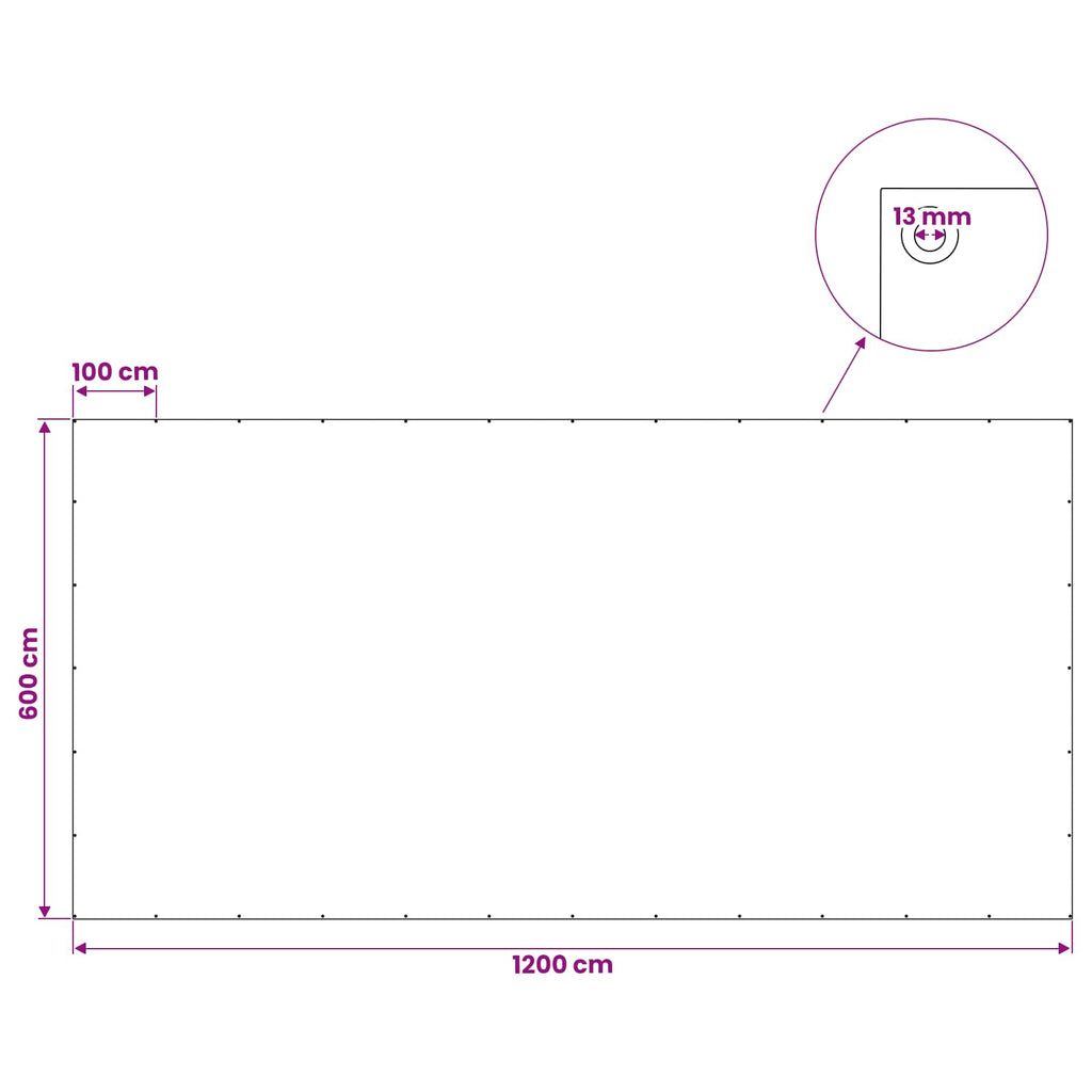 vidaXL Plandeka z oczkami niebieski 6 x 12 m 180 gsm PE