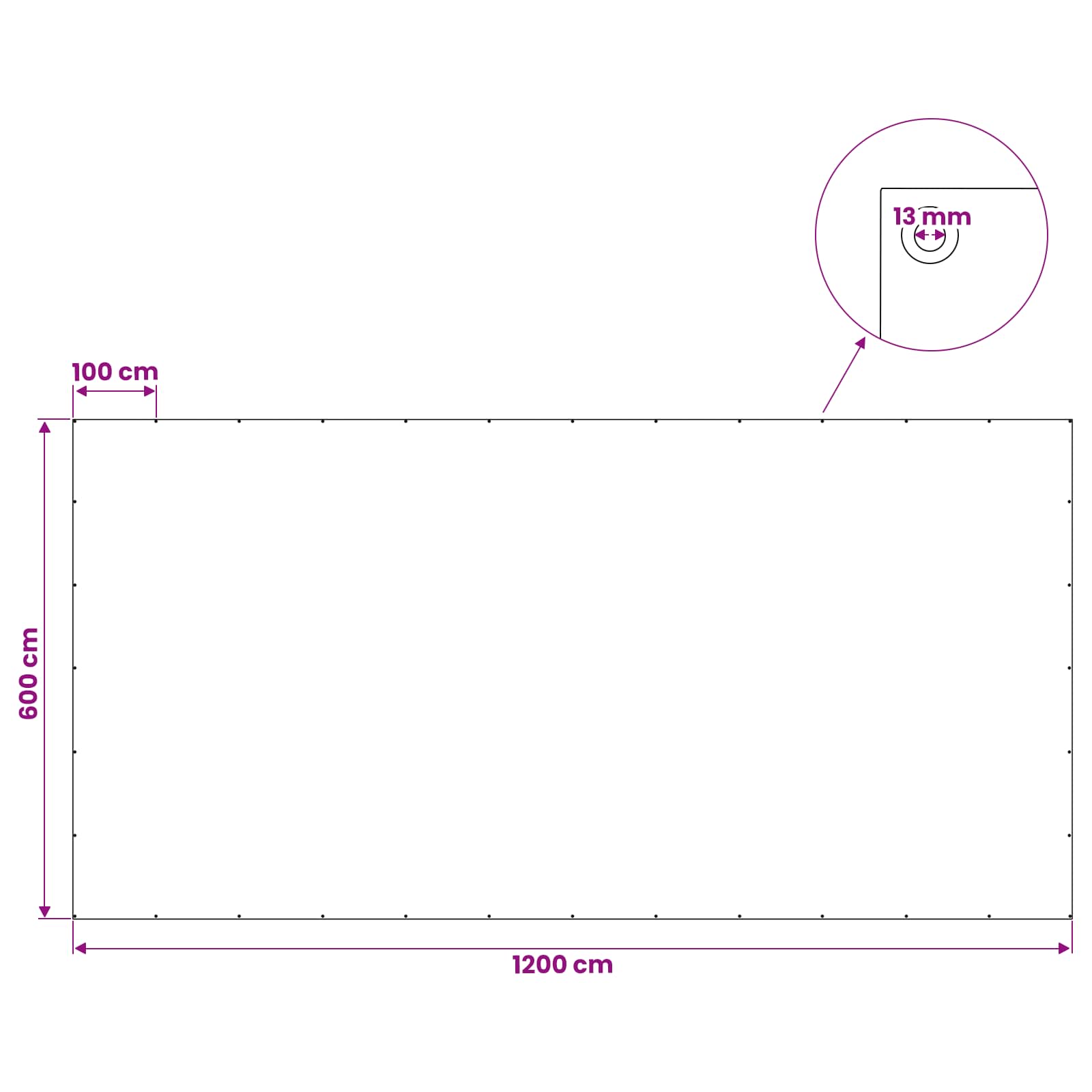 vidaXL Plandeka z oczkami niebieski 6 x 12 m 180 gsm PE