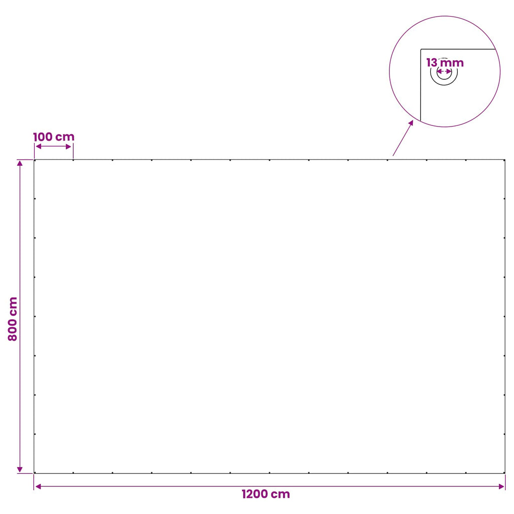 vidaXL Plandeka z oczkami niebieski 8 x 12 m 180 gsm PE