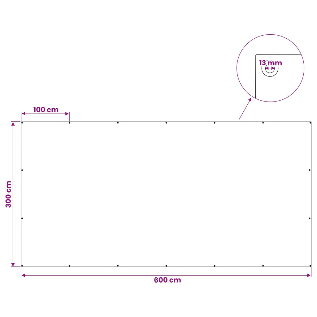 vidaXL Plandeka z oczkami niebieski 3 x 6 m 260 gsm PE