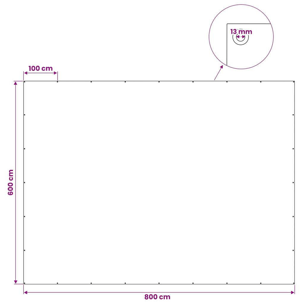 vidaXL Plandeka z oczkami niebieski 6 x 8 m 260 gsm PE