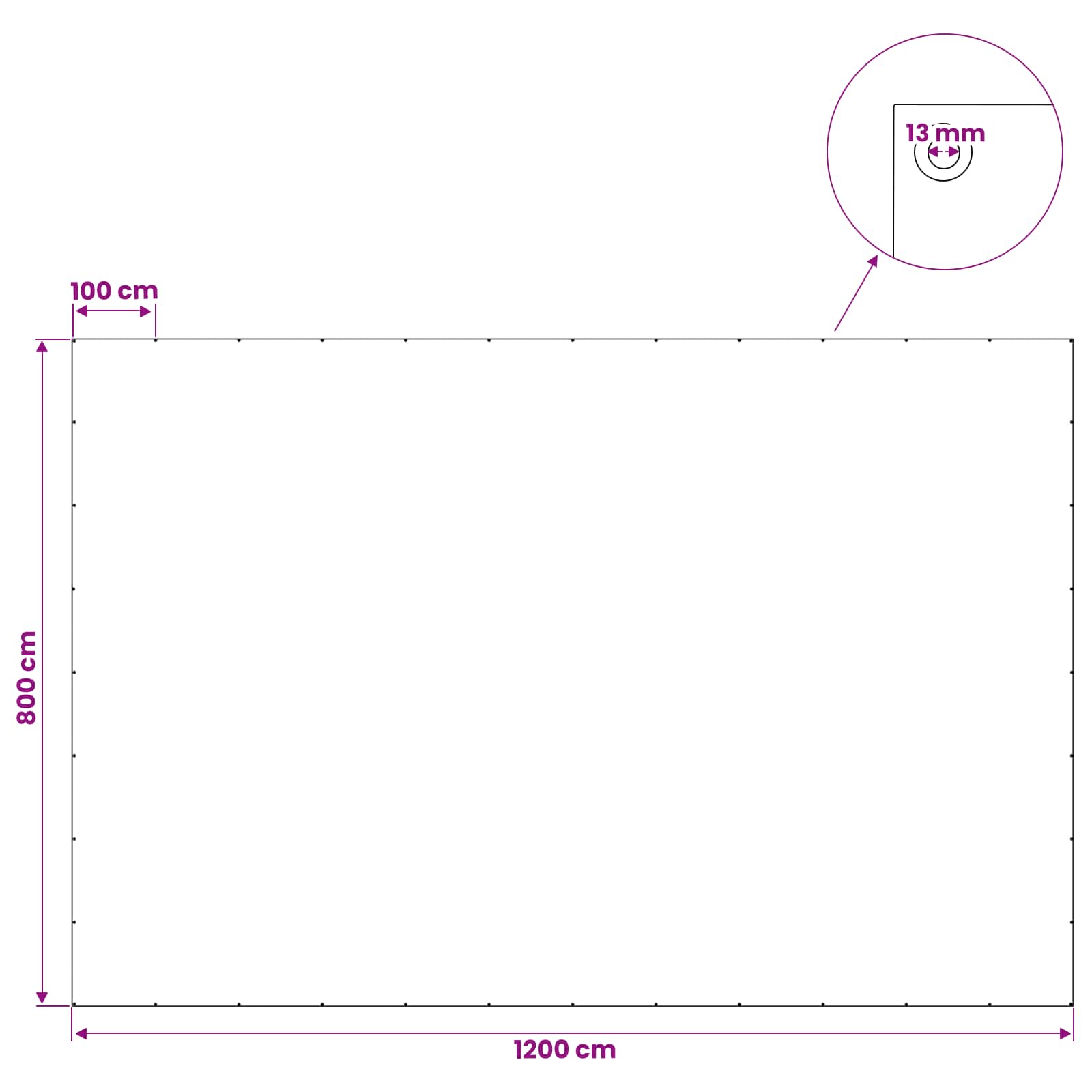 vidaXL Plandeka z oczkami niebieski 8 x 12 m 260 gsm PE