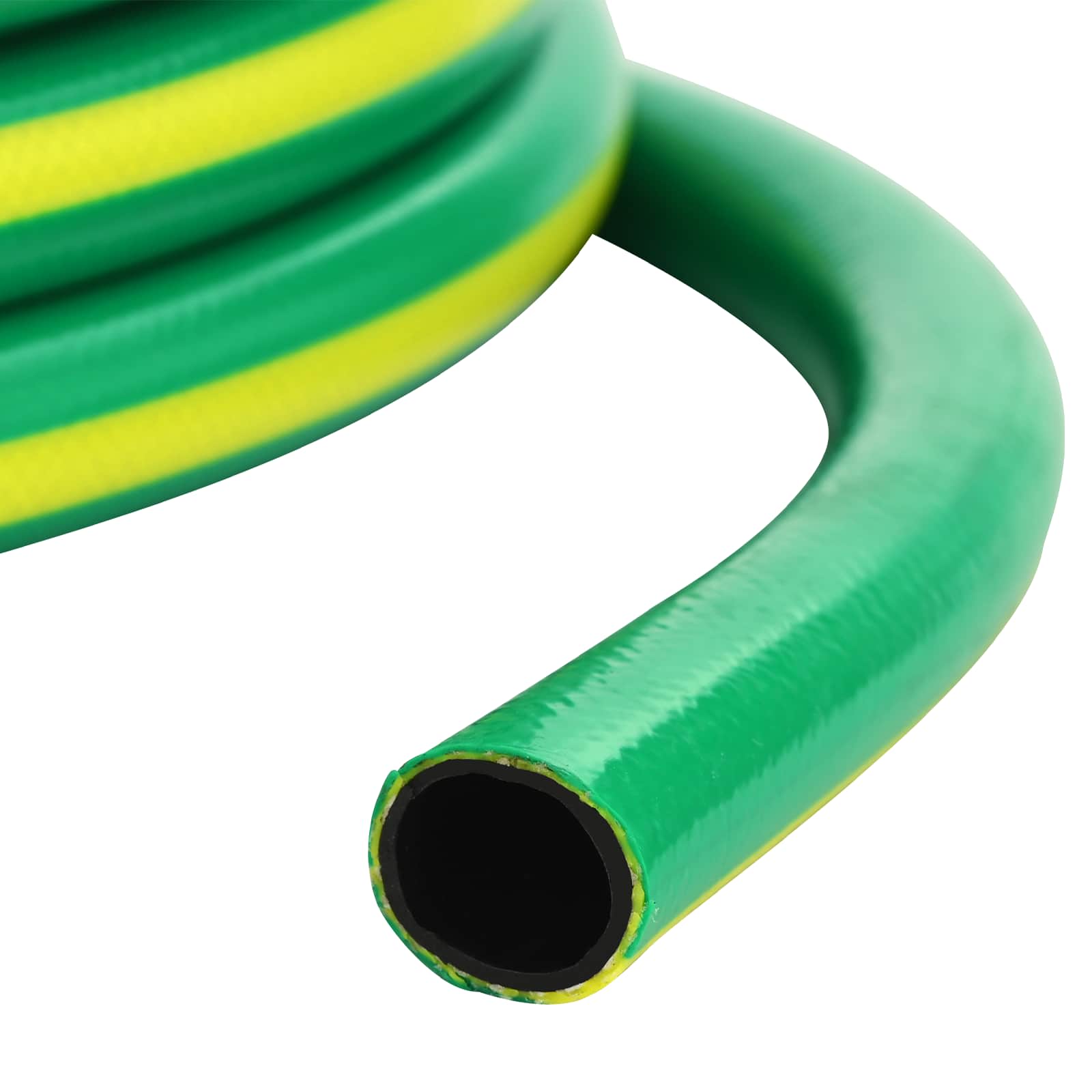 vidaXL Wąż ogrodowy 5-warstwowy Zielony i Żółty 1 / 2'' 30 m PVC