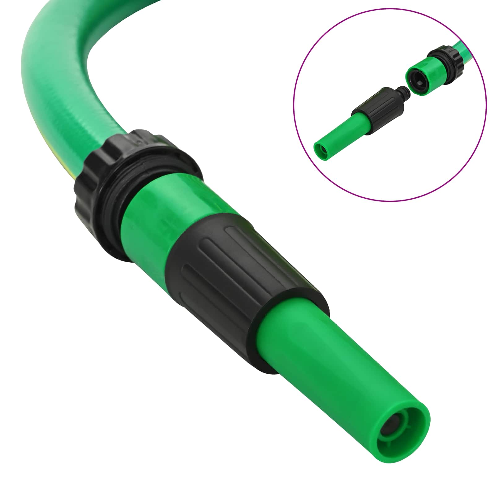vidaXL Wąż ogrodowy 5-warstwowy Zielony i Żółty 1 / 2'' 50 m PVC