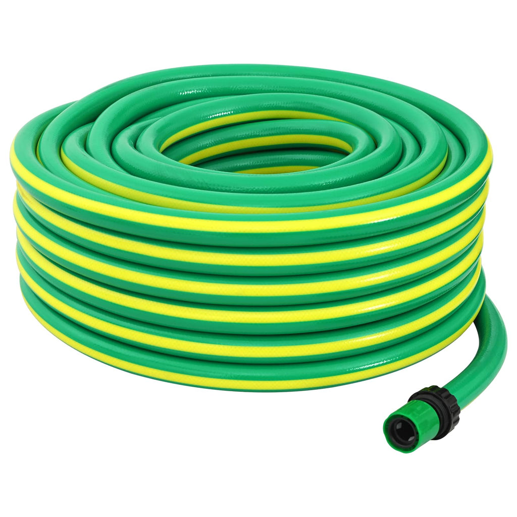 vidaXL Wąż ogrodowy 5-warstwowy Zielony i Żółty 1 / 2'' 100 m PVC