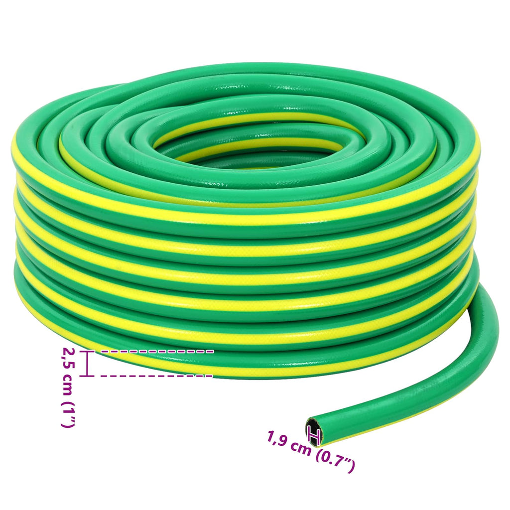 vidaXL Wąż ogrodowy 5-warstwowy Zielony i Żółty 3 / 4'' 20 m PVC