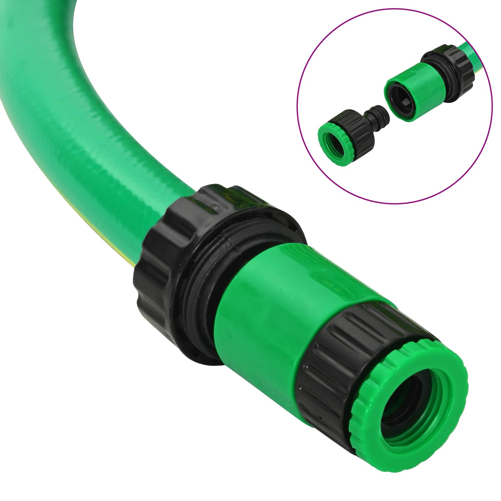 vidaXL Wąż ogrodowy 5-warstwowy Zielony i Żółty 3 / 4'' 30 m PVC