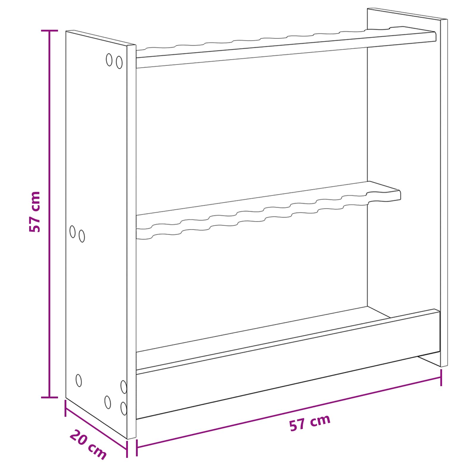 vidaXL Stojak na kij bilardowy Drewno inżynieryjne 60 x 20 x 57 cm