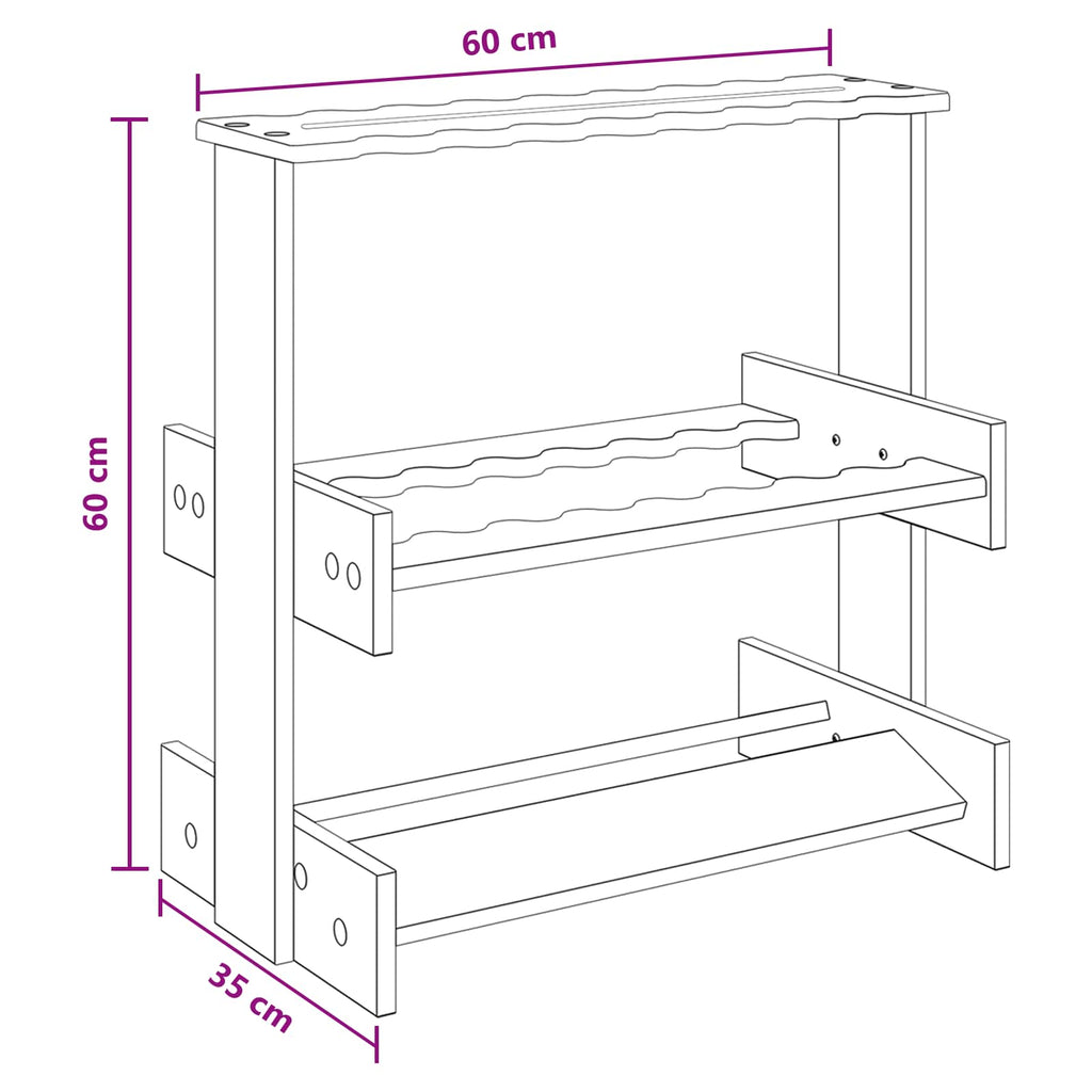 vidaXL Stojak na kij bilardowy Drewno inżynieryjne 60 x 35 x 60 cm