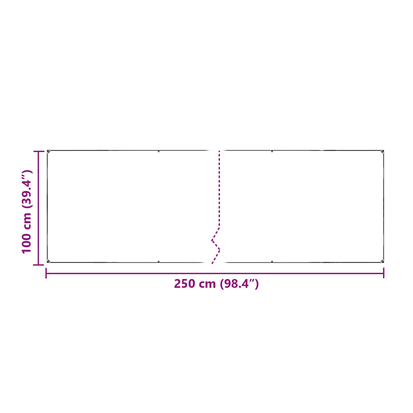 vidaXL Plandeka przezroczysty 2,5 x 1 m PE