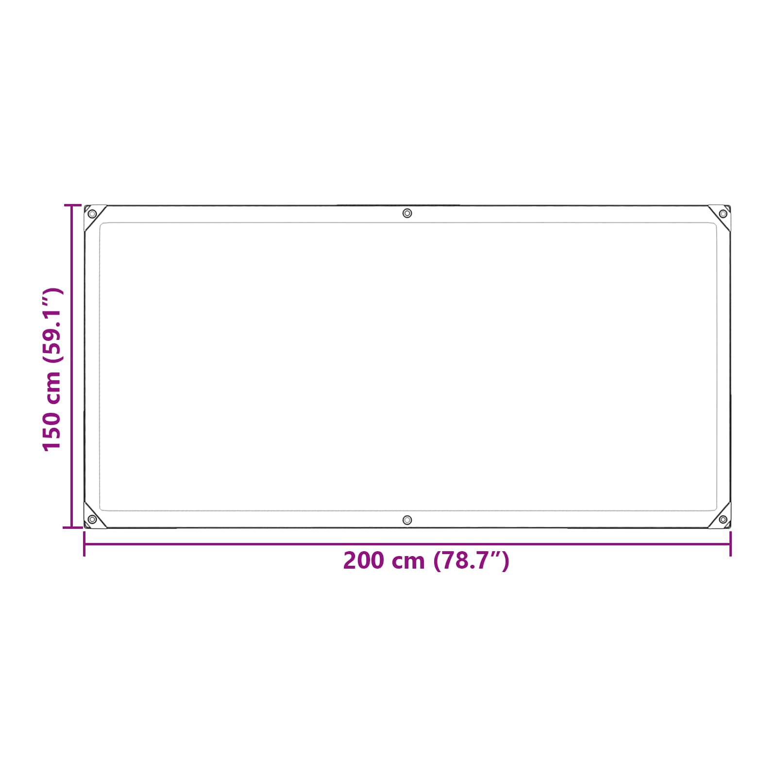vidaXL Plandeka przezroczysty 2 x 1,5 m PE