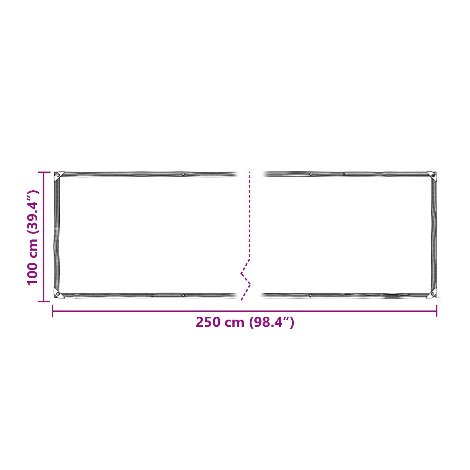 vidaXL Plandeka przezroczysty 2,5 x 1 m PE