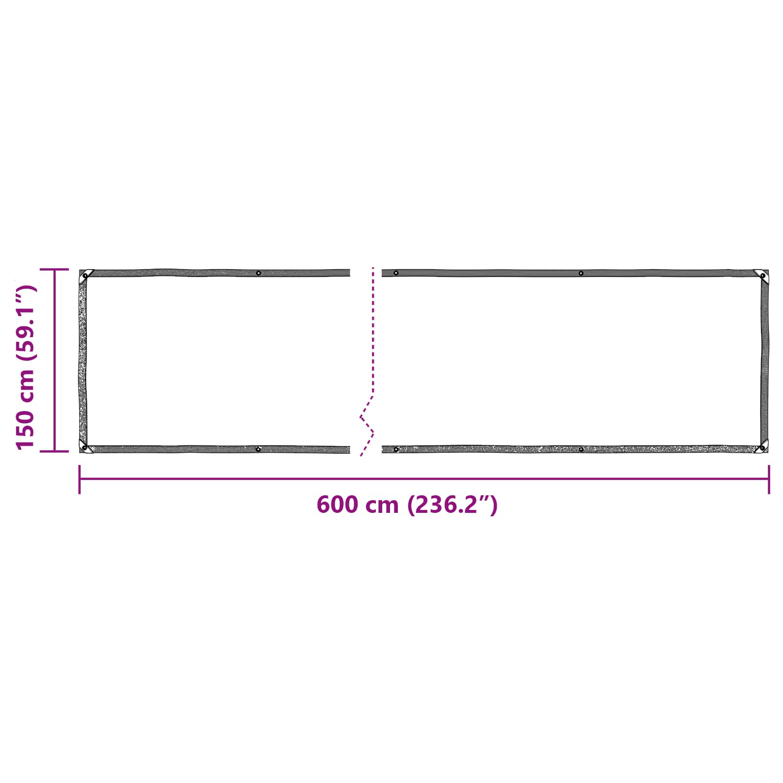 vidaXL Plandeka przezroczysty 6 x 1,5 m PE