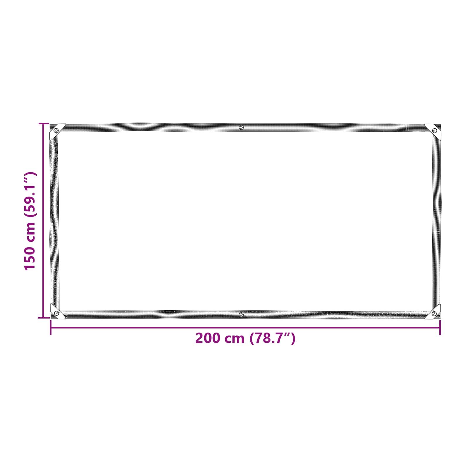 vidaXL Plandeka przezroczysty 2 x 1,5 m PE