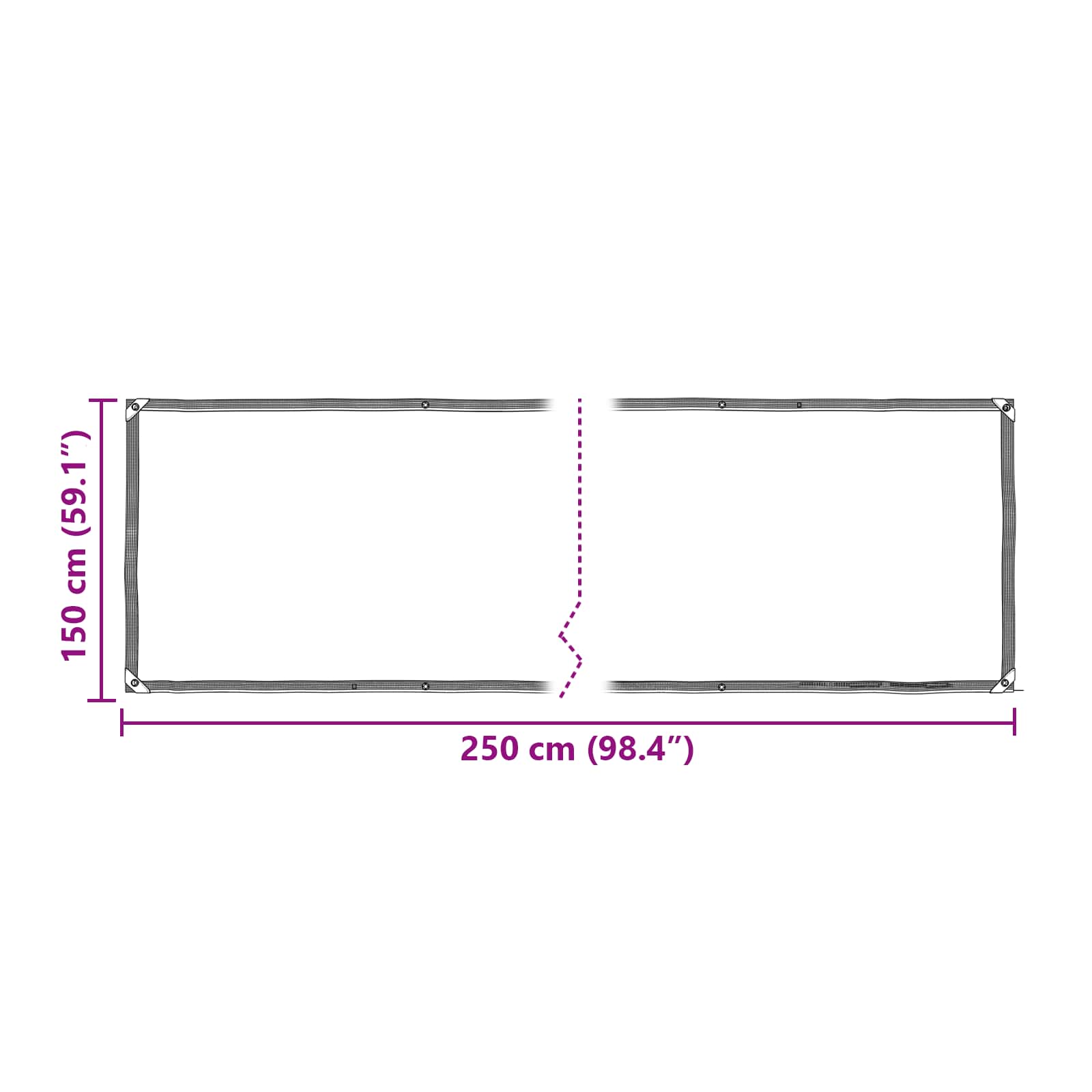 vidaXL Plandeka przezroczysty 2,5 x 1,5 m PE
