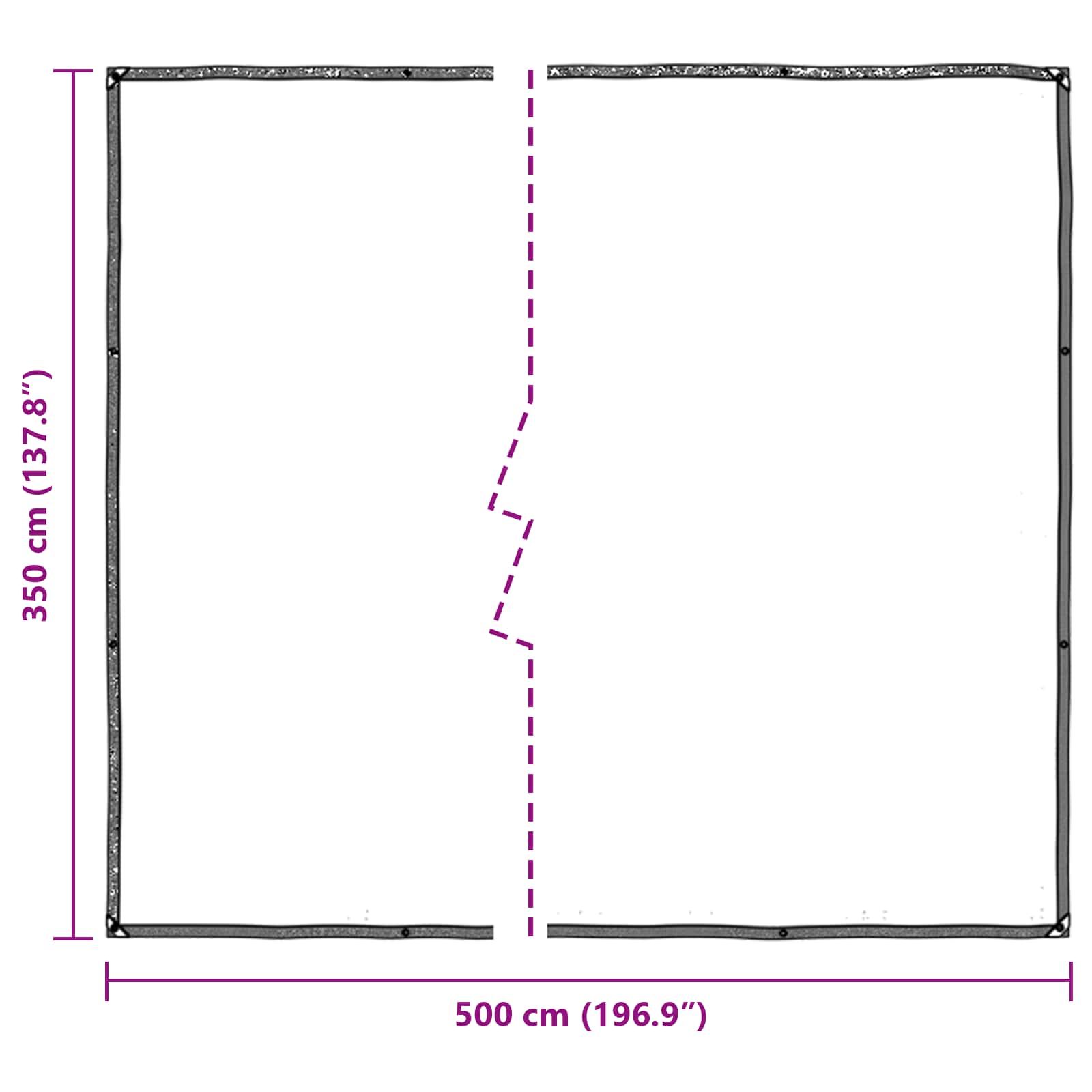 vidaXL Plandeka przezroczysty 5 × 3,5 m PE