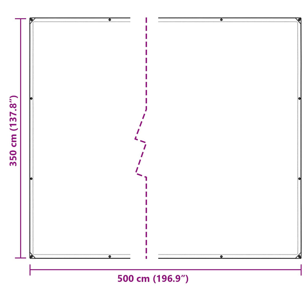 vidaXL Plandeka 350 gsm przezroczysty 5 × 3,5 m PVC