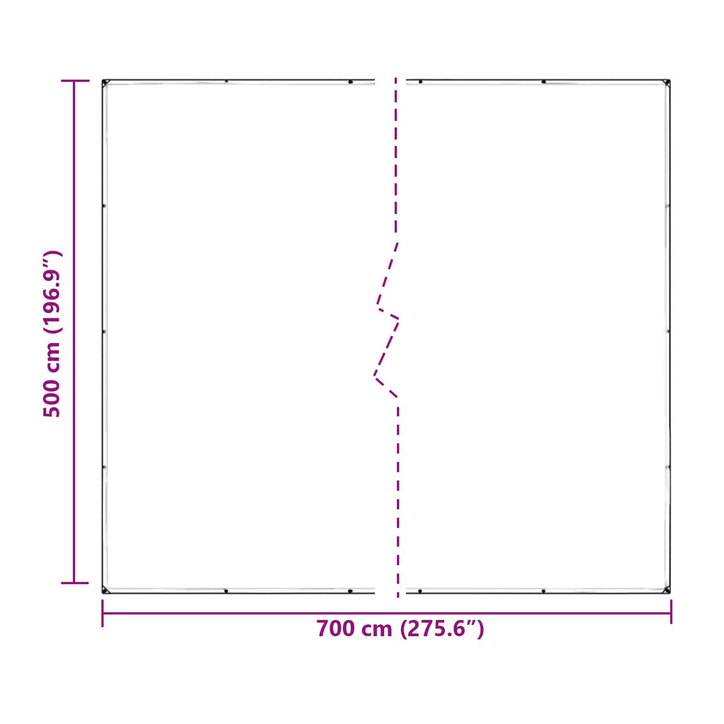 vidaXL Plandeka 350 gsm przezroczysty 7 x 5 m PVC