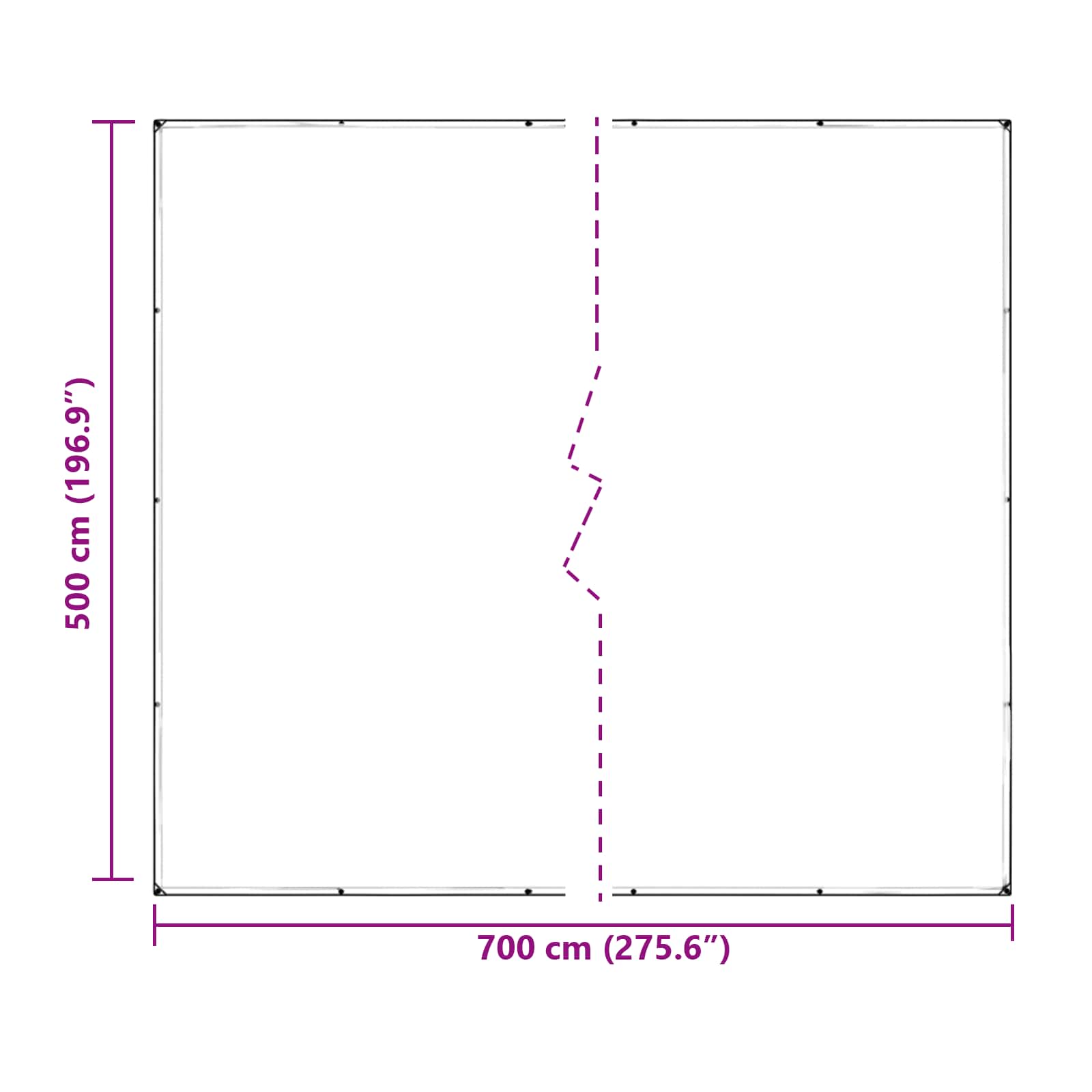 vidaXL Plandeka 350 gsm przezroczysty 7 x 5 m PVC