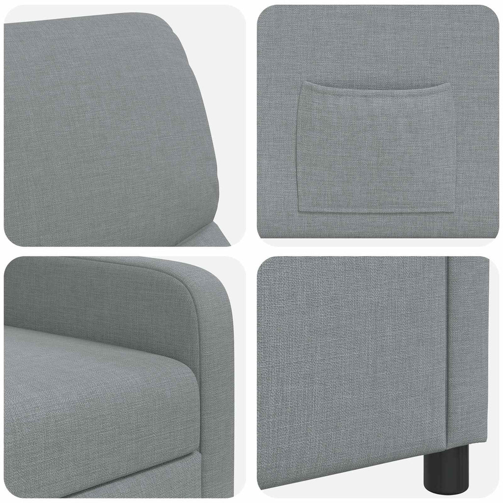 vidaXL Fotel recliner jasnoszary tkanina