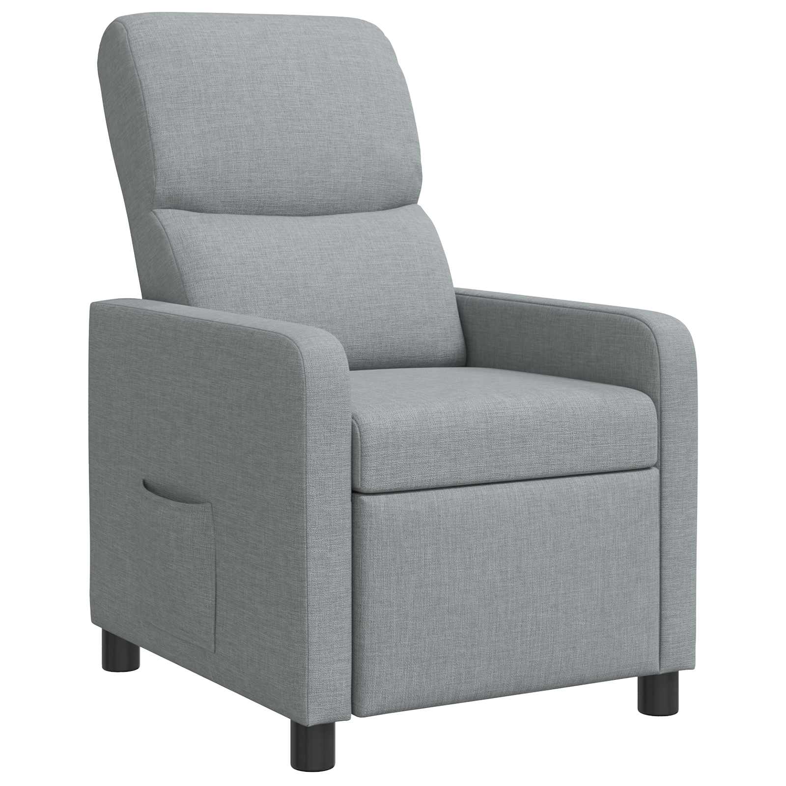 vidaXL Fotel recliner jasnoszary tkanina