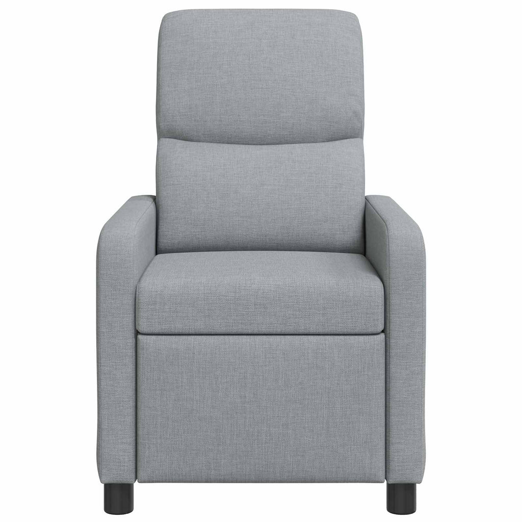 vidaXL Fotel recliner jasnoszary tkanina