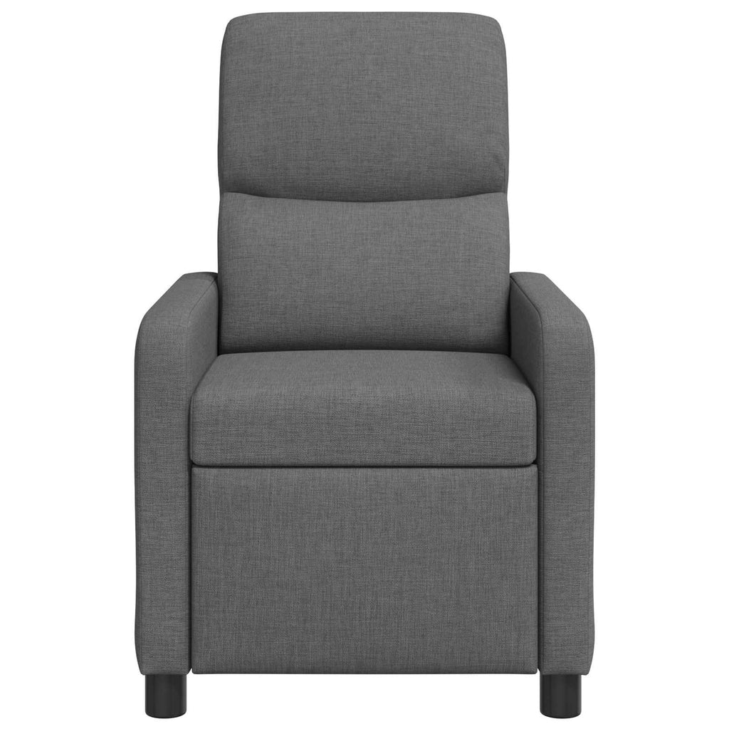 vidaXL Fotel recliner ciemnoszary tkanina