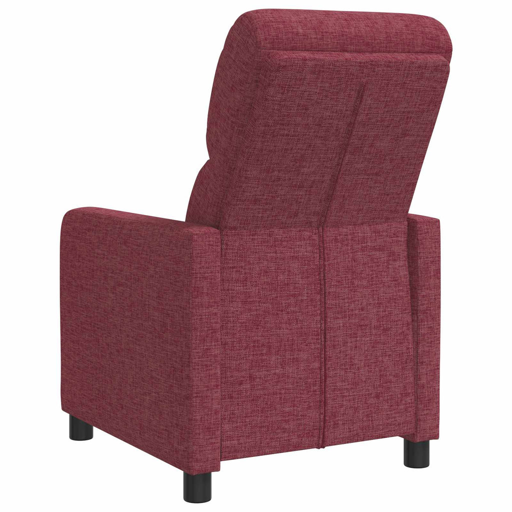 vidaXL Fotel recliner Czerwone wino tkanina